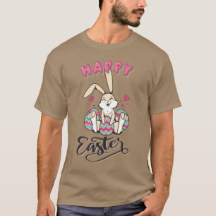 Happy Easter uit de mooie paashaas T-shirt