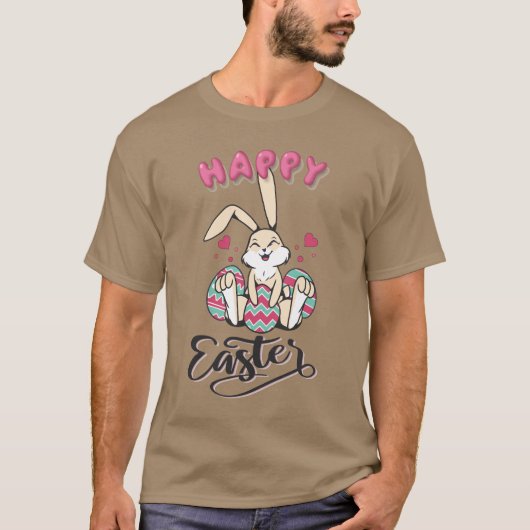 Happy Easter uit de mooie paashaas T-shirt (Voorkant)
