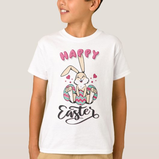Happy Easter uit de mooie paashaas T-shirt (Voorkant)