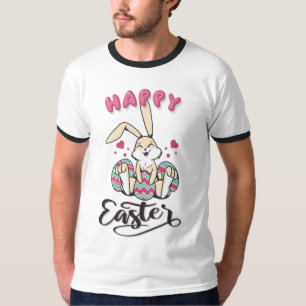 Happy Easter uit de mooie paashaas T-shirt