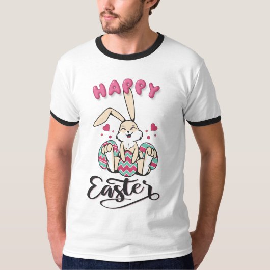 Happy Easter uit de mooie paashaas T-shirt (Voorkant)