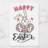 Happy Easter uit de mooie paashaas Voedselcontainer Etiket (Enkel label)