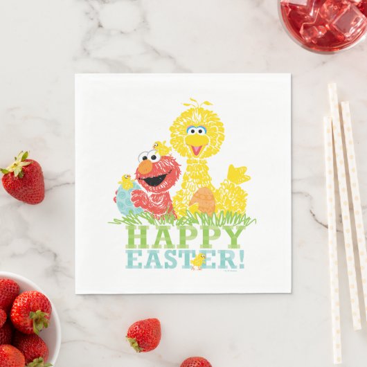 Happy Easter uit Elmo en Big Bird Servet (Insitu)