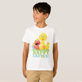 Happy Easter uit Elmo en Big Bird T-shirt (Voorkant volledig)