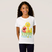 Happy Easter uit Elmo en Big Bird T-shirt (Voorkant volledig)