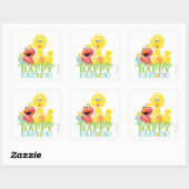 Happy Easter uit Elmo en Big Bird Vierkante Sticker (Vel)