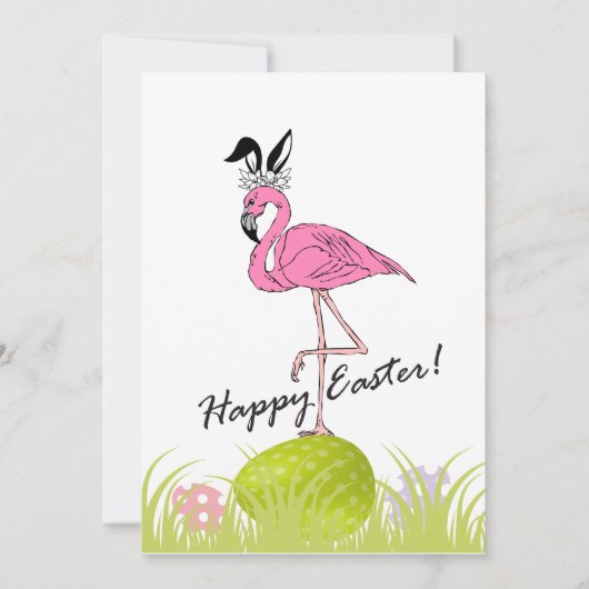 Happy Easter uit Florida Flamingo Bunny Ears Feestdagenkaart (Voorkant)