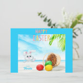 Happy Easter uit Florida tropische oceaankust Feestdagenkaart (Staand voorkant)