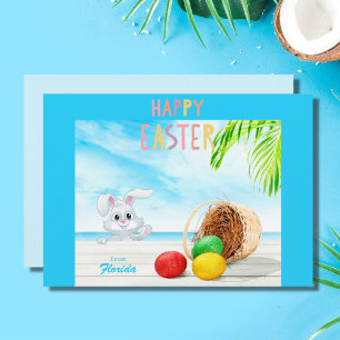 Happy Easter uit Florida tropische oceaankust Feestdagenkaart