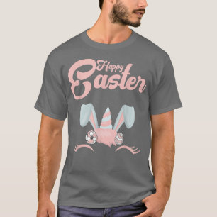 Happy Easter Unicorn Bunny girl, paaseieren en flo T-shirt