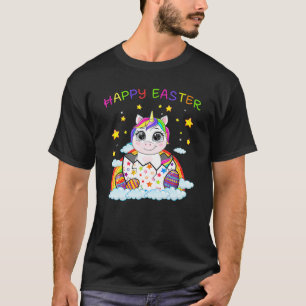 Happy Easter Unicorn Bunny Girls Kinder Paaseieren T-shirt