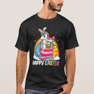 Happy Easter Unicorn Bunny Girls Kinder Paaseieren T-shirt