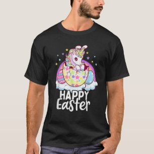 Happy Easter Unicorn Bunny Girls Kinder Paaseieren T-shirt