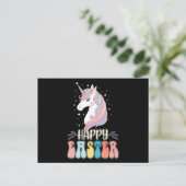 Happy Easter Unicorn Bunny Rabbit Eggs Briefkaart (Staand voorkant)