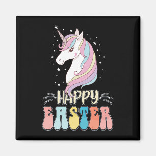 Happy Easter Unicorn Bunny Rabbit Eggs Magneet