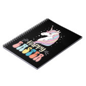 Happy Easter Unicorn Bunny Rabbit Eggs Notitieboek (Linkerzijde)