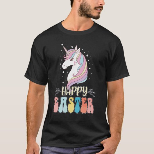 Happy Easter Unicorn Bunny Rabbit Eggs T-shirt (Voorkant)
