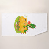 Happy Easter van drie kuikens en Dragon of Mons Badhanddoek (Badhanddoek)