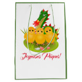 Happy Easter van drie kuikens en Dragon of Mons Medium Cadeauzakje (Voorkant)