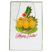 Happy Easter van drie kuikens en Dragon of Mons Medium Cadeauzakje (Achterkant)
