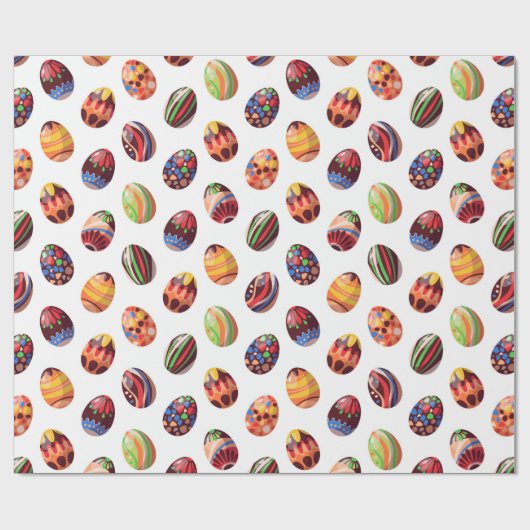 Happy Easter veelkleurige eieren Cadeaupapier (Vlak)