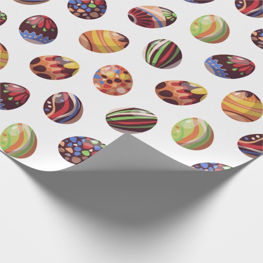 Happy Easter veelkleurige eieren Cadeaupapier (Hoek)