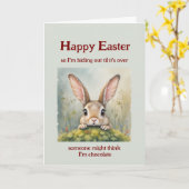 Happy Easter verbergt Big Eared Rabbit Kaart (Gele Bloem)