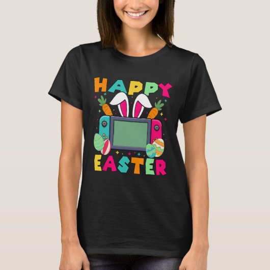 Happy Easter Video Game Bunny Gaming Controller Ga T-shirt (Voorkant)