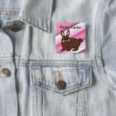 Happy Easter Vierkante Button 5,1 Cm (In situ)