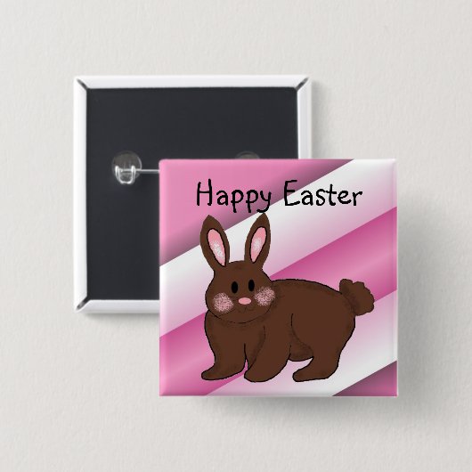 Happy Easter Vierkante Button 5,1 Cm (Voorkant /achterkant)