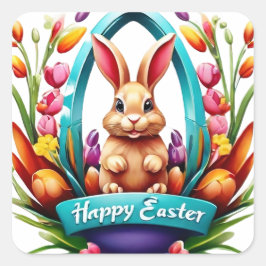Happy Easter Vierkante Sticker
