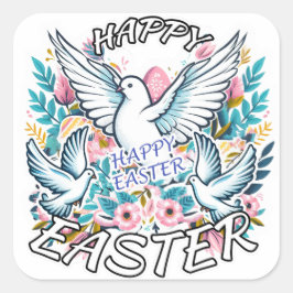Happy Easter Vierkante Sticker