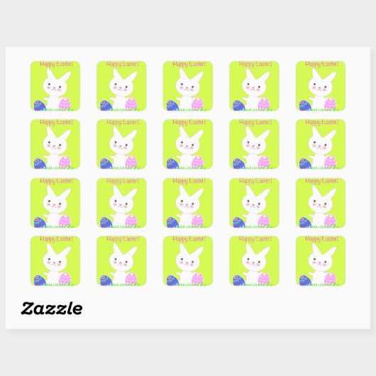 happy easter vierkante sticker (Vel)