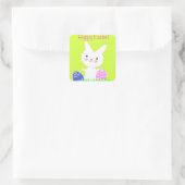 happy easter vierkante sticker (Tas)