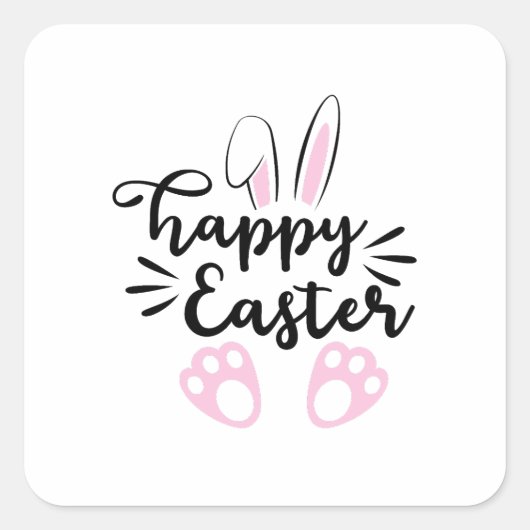 Happy Easter Vierkante Sticker (Voorkant)