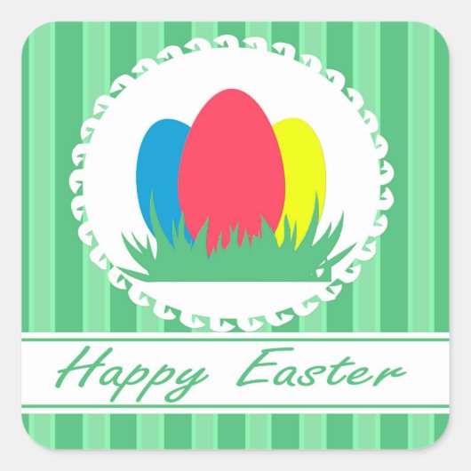 Happy Easter Vierkante Sticker (Voorkant)