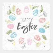 Happy Easter Vierkante Sticker (Voorkant)
