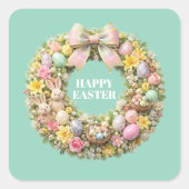 HAPPY EASTER VIERKANTE STICKER (Voorkant)