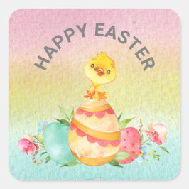 Happy Easter Vierkante Sticker