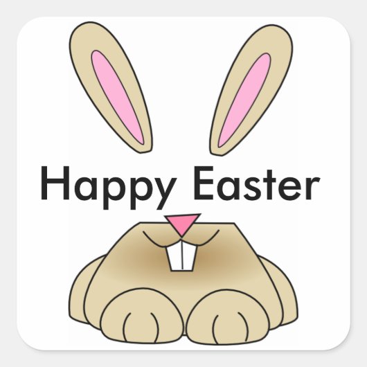 Happy Easter Vierkante Sticker (Voorkant)