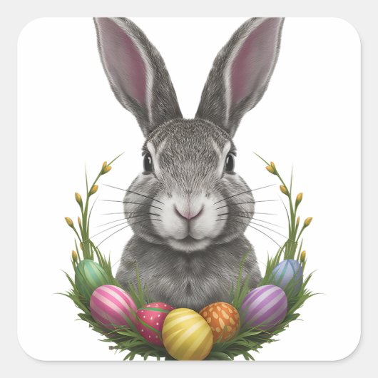 Happy Easter Vierkante Sticker (Voorkant)