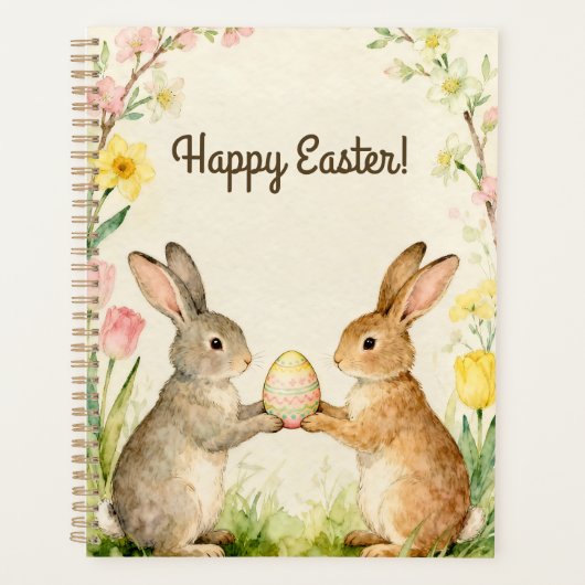 Happy Easter Vintage Bunnies with Egg Planner (Voorkant)