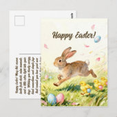 Happy Easter Vintage Bunny Spring Illustration Briefkaart (Voorkant / Achterkant)