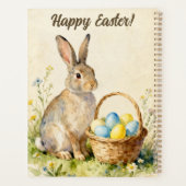 Happy Easter Vintage Bunny with Egg Basket Planner (Achterkant)