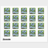 Happy Easter Virginia Bluebells Vierkante Sticker (Vel)