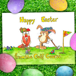 Happy Easter voor Golfers van Nicole Janes Feestdagenkaart