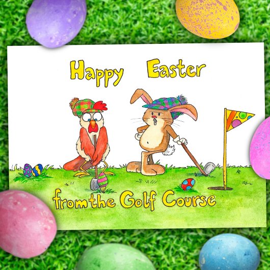 Happy Easter voor Golfers van Nicole Janes Feestdagenkaart