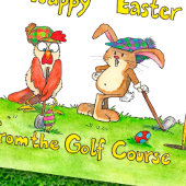 Happy Easter voor Golfers van Nicole Janes Feestdagenkaart