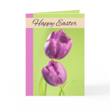 Happy Easter voor iedereen Paarse Tulips foto