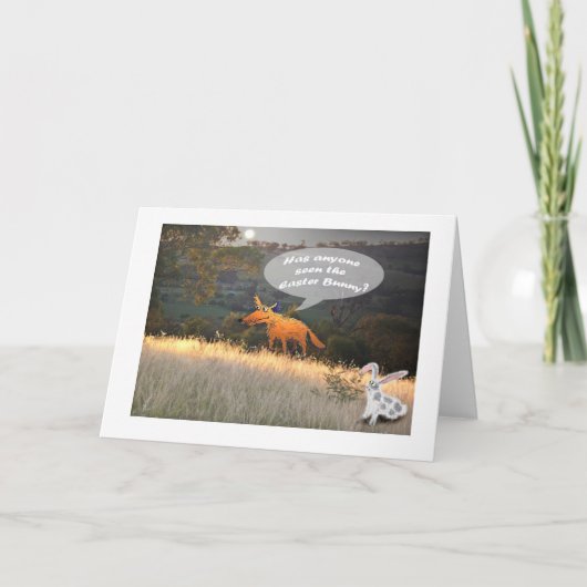 Happy Easter, Vos en Paashaas, humor Feestdagen Kaart (Voorkant)